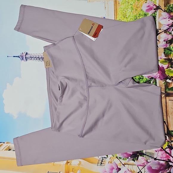 Reebok Lavender High-Waisted Tights Size Small New - Picture 2 of 8